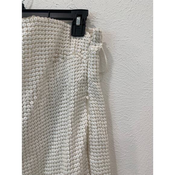 Anthropologie Forever That Girl White Sequin Midi Strapless Dress Small NWT - Picture 6 of 13